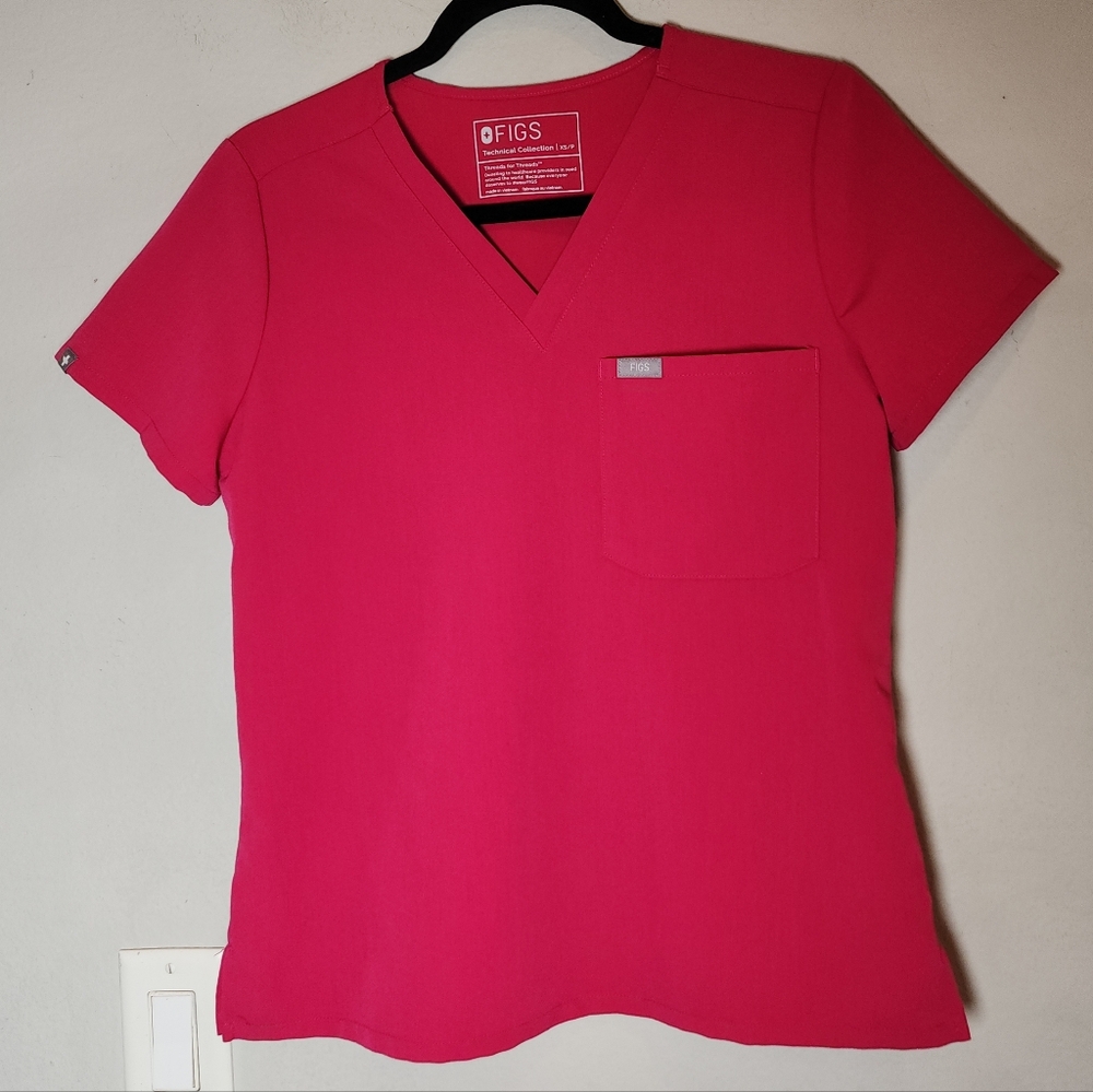 Figs Ultra Rose Pink Catarina One-Pocket Scrub Top PO# 2818 Limited Edition XSP